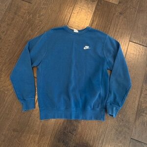 Nike Essential Corner Swoosh Sweater Blue Adult Size Small